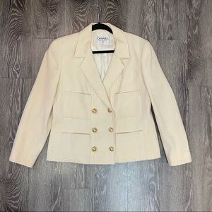 Chanel Boiled Wool Double Breasted Jacket